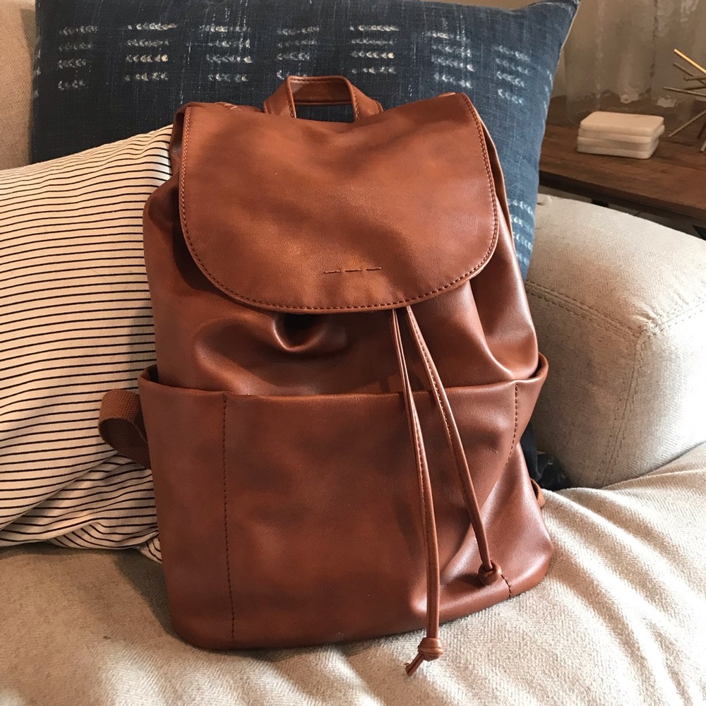 Faux leather backpack